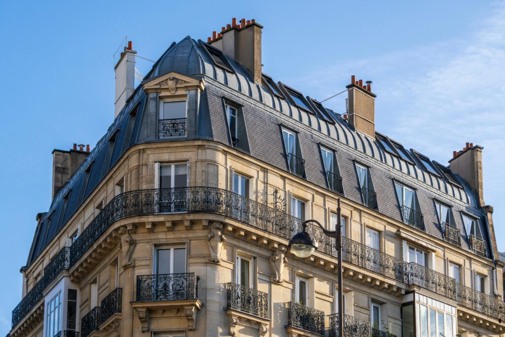 Classic Haussmann architecture in the heart of Paris, showcasing elegant French design.